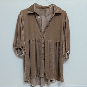 Elegant Beige Women's Tunic Top